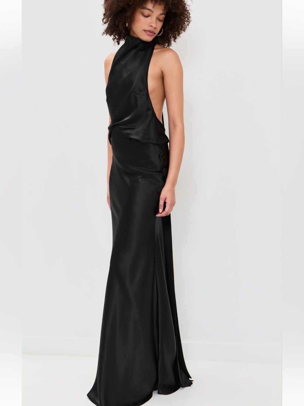 MISHA The Cameron Satin Dress Black